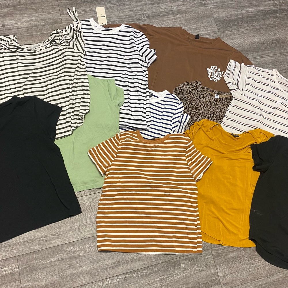 Assorted Striped and Solid T-Shirts